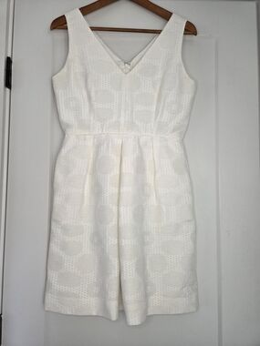 J.Crew Ivory Textured Jacquard Fit & Flare Dress Size 4